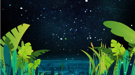 唯美梦幻星空绿色清新话背景视频