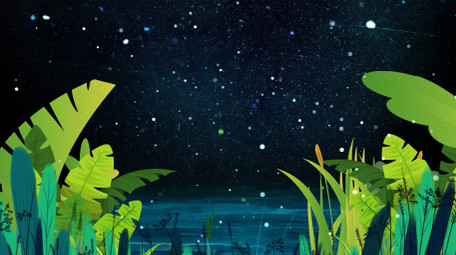 唯美梦幻星空绿色清新话背景视频