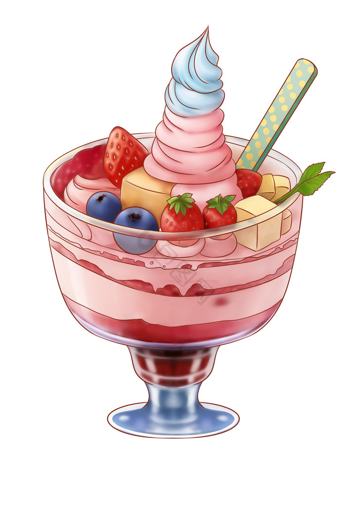 夏天夏日冷饮冰饮蓝莓冰淇淋冰凉