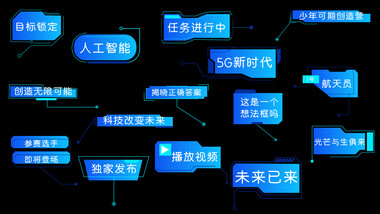 动感科技AE模板商务字幕花字