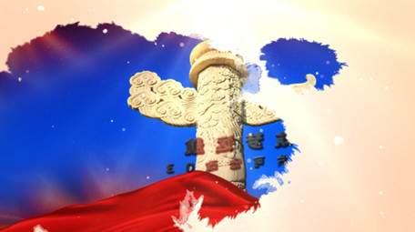 红绸党政党建图文展示AE模板