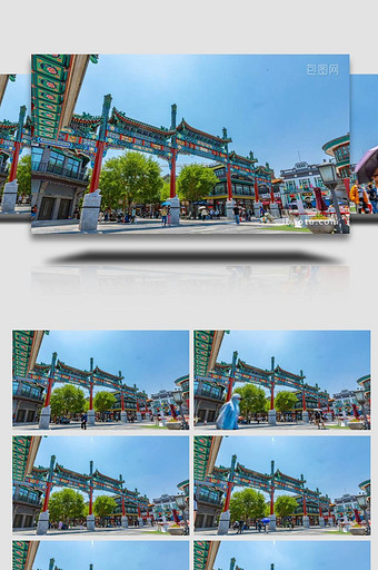 北京前门大街正阳门人流延时实拍图片
