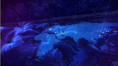 世界地图光线辐射动画AE模板