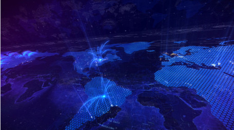 世界地图光线辐射动画AE模板