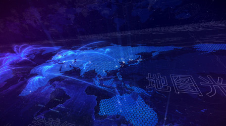 世界地图光线辐射动画AE模板