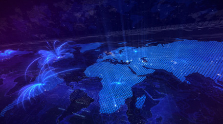 世界地图光线辐射动画AE模板