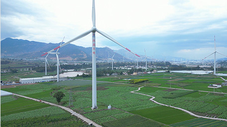 能源风力发电风电机工作4K实拍