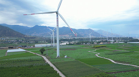 能源风力发电风电机工作4K实拍