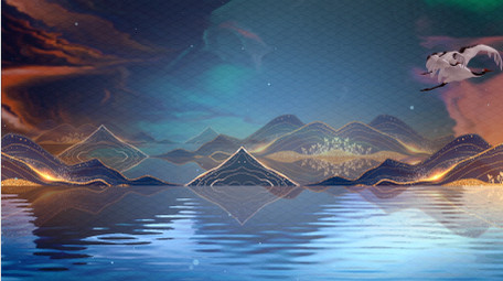 大气国潮水墨鎏金背景视频AE模