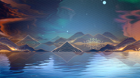 大气国潮水墨鎏金背景视频AE模