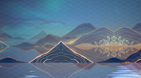 大气国潮水墨鎏金背景视频AE模