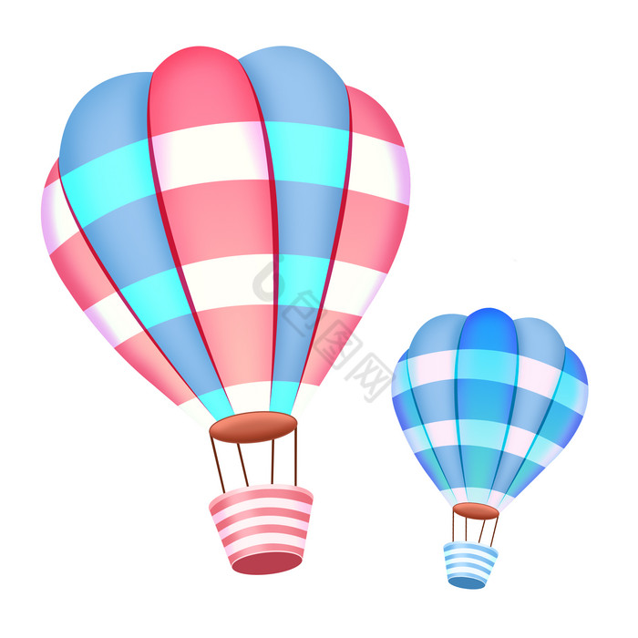 3d热气球彩色漂浮
