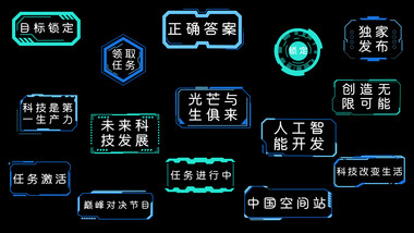 科技蓝色AE模板商务字幕花字