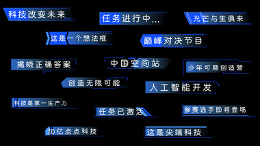 商务科技AE模板大气字幕花字
