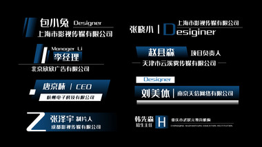 简约风企业人名花字幕条模板