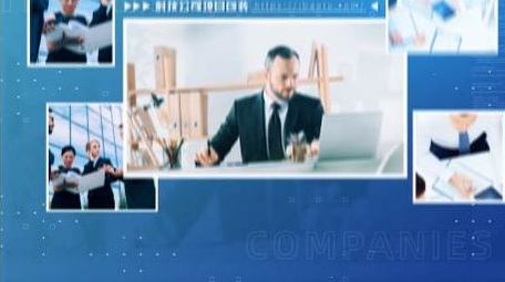 蓝色商务科技公司多图宣传模板