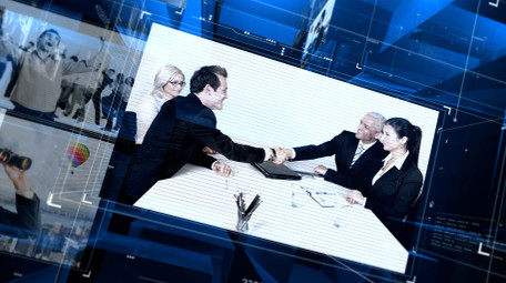 企业3d玻璃质感图文AE模板