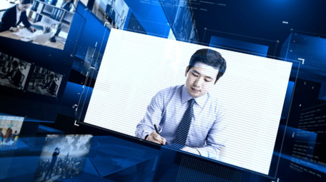 企业3d玻璃质感图文AE模板