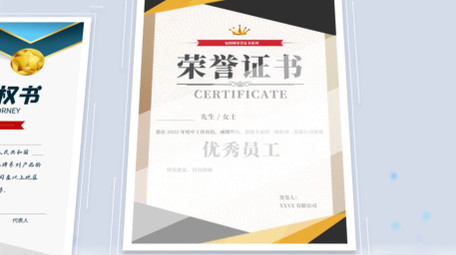 简洁大气企业荣誉证书ae模板