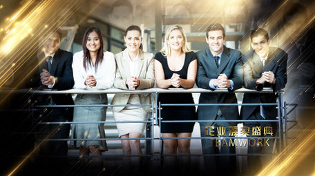 颁奖企业金色图文AE模板