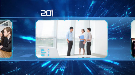 科技空间时间线图文展示PR模板