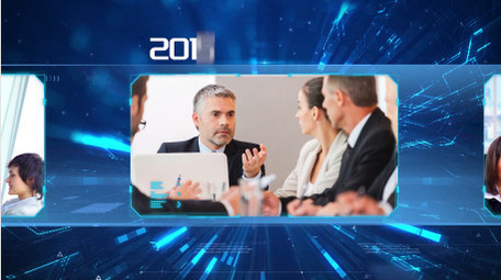 科技空间时间线图文展示PR模板