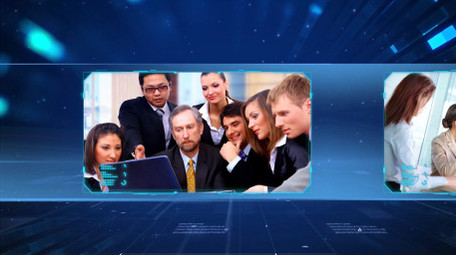 科技空间时间线图文展示PR模板