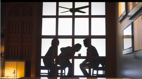 商务合作洽谈人物剪影4K实拍