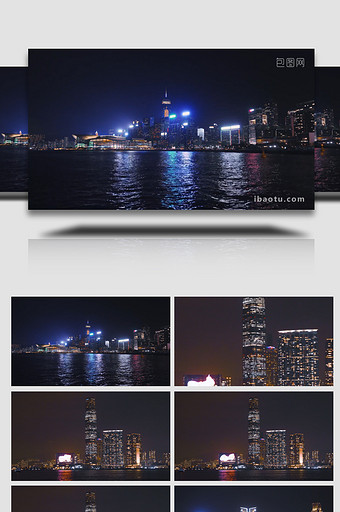 城市大气香港两岸夜景风光实拍图片