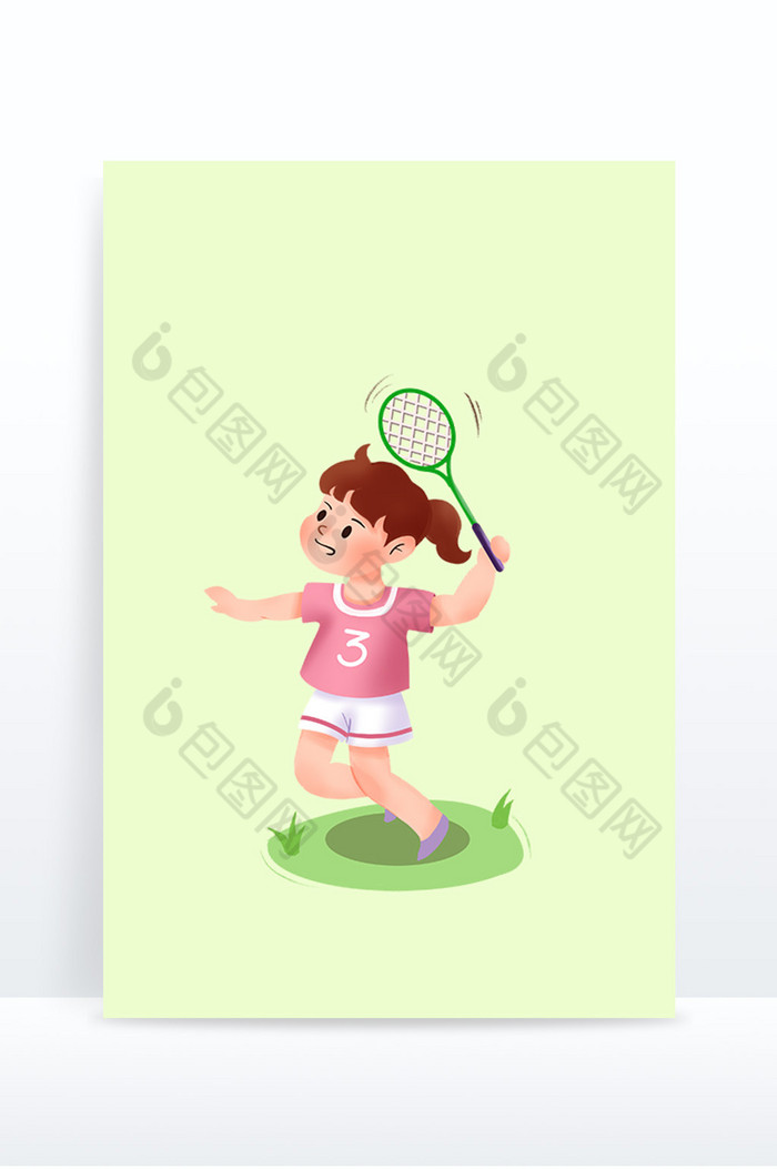 儿童运动形象打羽毛球图片图片