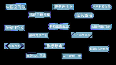 科技AE模板紫色商务字幕花字