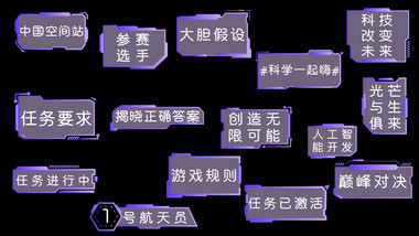 科技紫色AE模板商务字幕花字