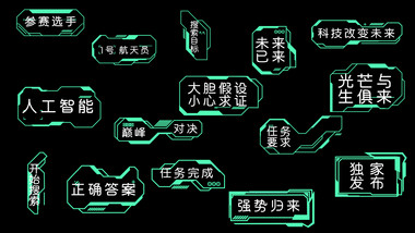 绿色科技风AE模板字幕花字