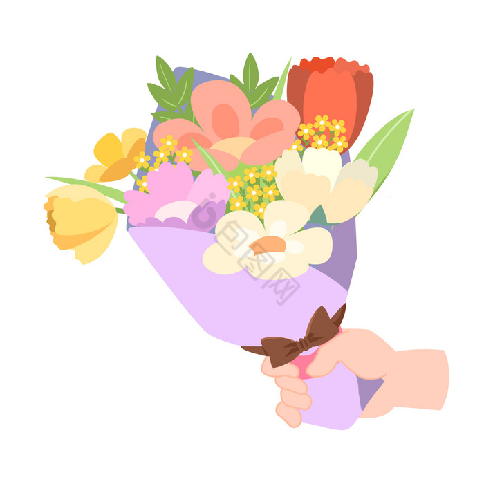 情人节教师节鲜花花束动图GIF