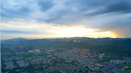 城市清晨唯美日出风光4K实拍