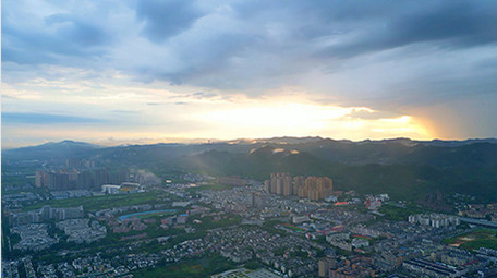 城市清晨唯美日出风光4K实拍