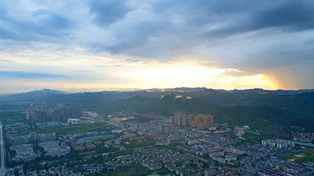 城市清晨唯美日出风光4K实拍