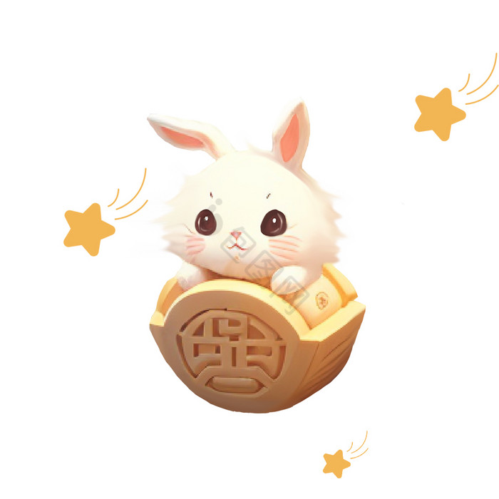 中秋兔子月饼动图GIF
