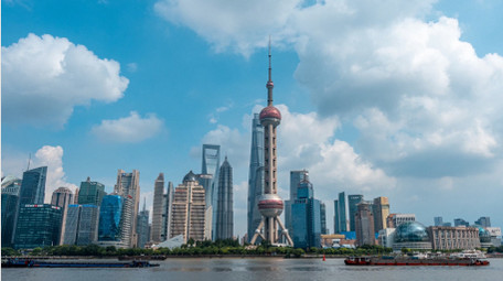 城市震撼上海陆家嘴黄浦江延时