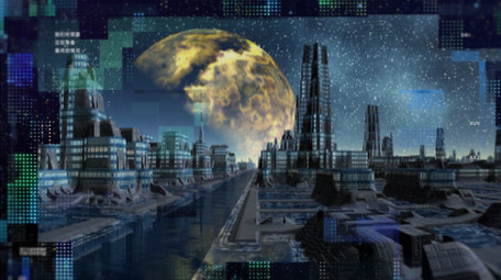 闪烁晶格空间科技图文AE模板