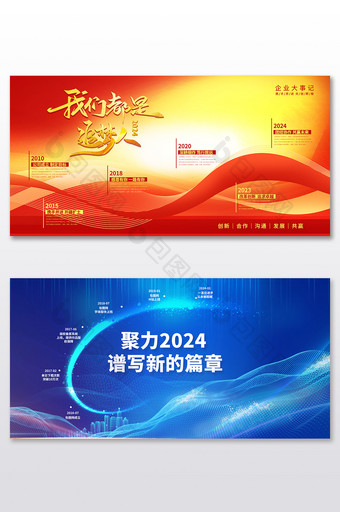 2024龙年高端企业历程宣展板图片