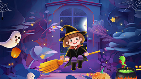 万圣节创意E3D卡通质感片头