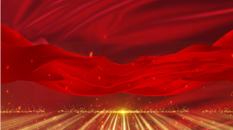 简洁党政红绸背景视频模板