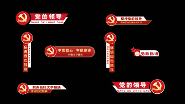 党政字幕条宣传动画展示AE模板