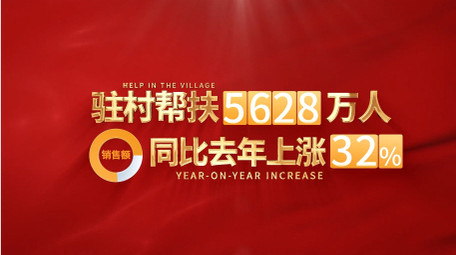 红色党政数据图表字幕