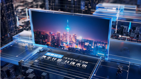 大气蓝色企业图文展示AE模板