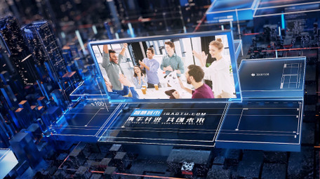 大气蓝色企业图文展示AE模板