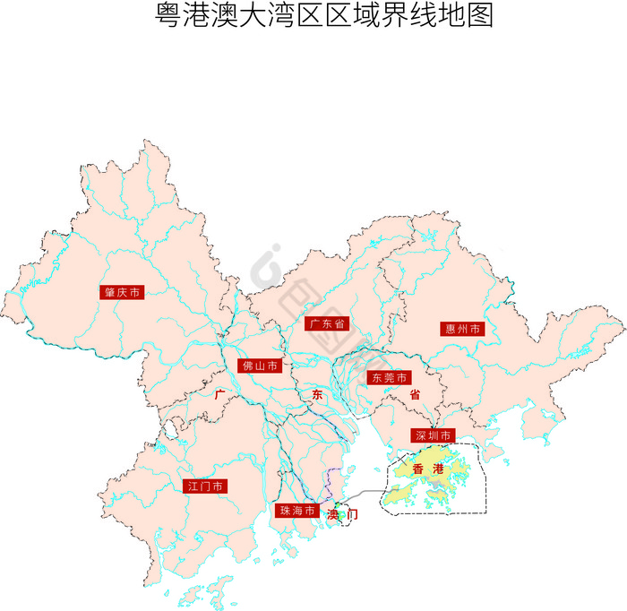 粤港澳大湾区区域分界地图