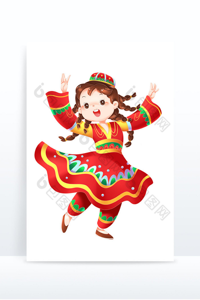 维吾尔族服饰舞蹈女孩人物图片图片