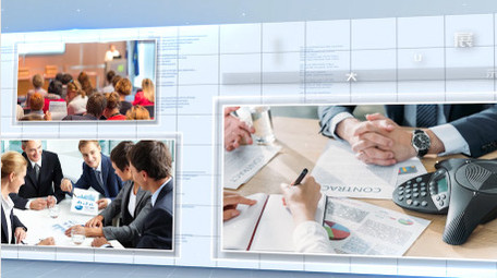 科技空间企业图文展示PR模板